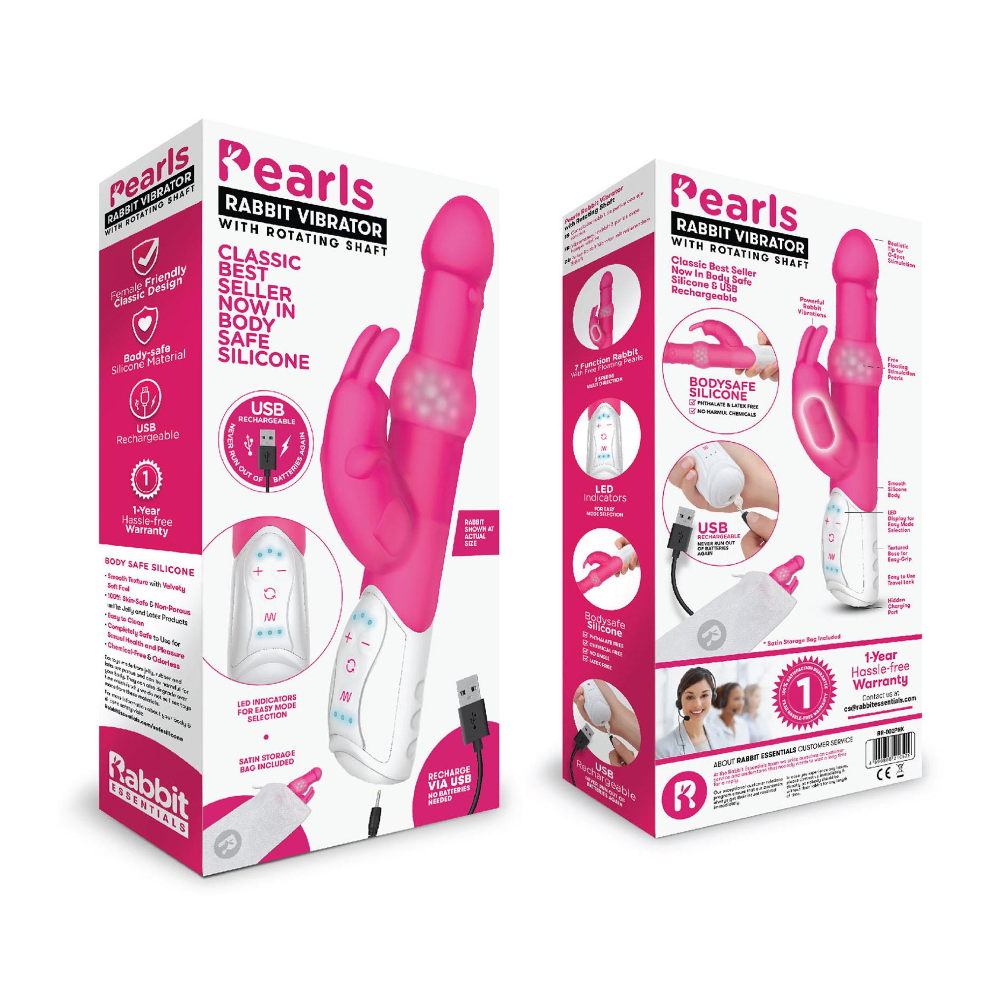 Vibrator - Rabbit Essentials Rechargeable Pleasure Pearls Rabbit